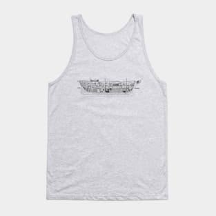 Vintage ship diagram Tank Top